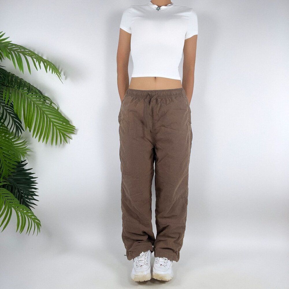 Vintage Y2K Brown Athleisure Low Rise Casual Sporty Baggy Track Sweatpants / S